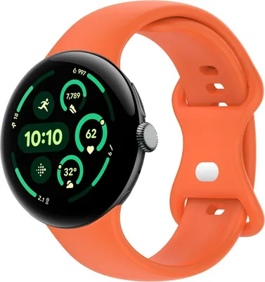 Obrázek produktu pro Pro Google Pixel Watch 3 45mm silikonový řemínek s motýlí sponou velikosti L Orange
