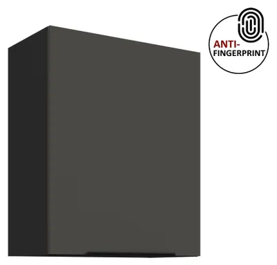 Produktbild von Küchen Hängeschrank 60 cm ARIA Graphite ultra matt + Schwarz matt, hochwertige Fronten mit Anti Fingerprint Beschichtung Küchenzeile Küchenblock