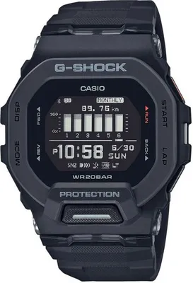 Obrázok produktu pre Hodinky CASIO G-Shock GBD-200-1ER, odolné voči nárazom, multifunkčné, krokomer, vodotesné do 20 ATM, čierne