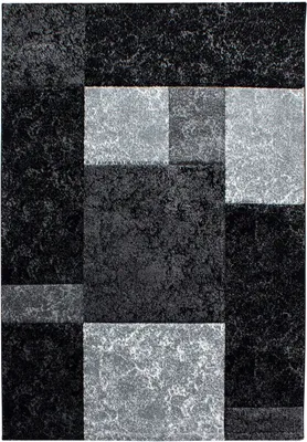 Produktbild von Kurzflor Teppich Hara rechteckig, Farbe: Schwarz, Größe:160x230 cm