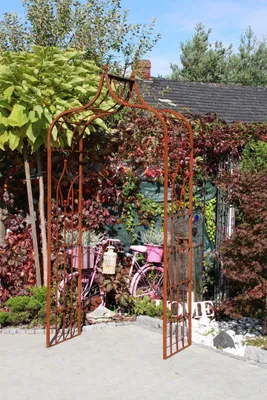 Produktbild von Rosenbogen BRESLAU Gesamtbreite 1,60 m Edelrost Pergola Metallrosenbogen Gartenbogen Rosensäule