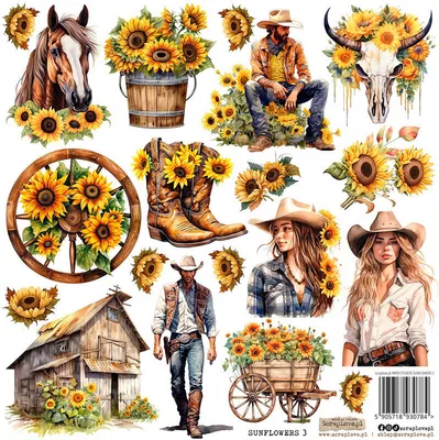 Immagine prodotto di AUFKLEBER Adesivi Dekor - ScrapLove - Girasoli 3