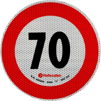 Produktbild von LAMPA Accessories Reflektierender Aufkleber 70 km/h, 200 mm Warnschild Klasse 2 für LKW-Anhänger, Busse und Arbeitsmaschinen