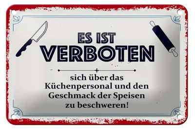 Produktbild von Blechschild Spruch 18x12cm Es ist verboten sich über das Dekoration