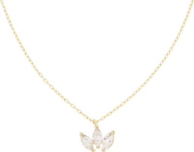 Produktbild von 585er Gelbgold Collierkette mit Zirkonia Blüten-Anhänger