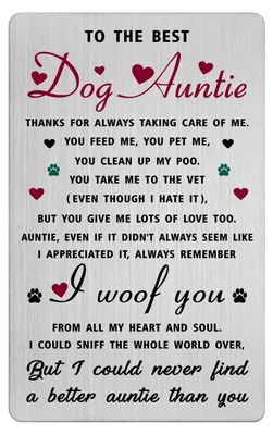 Hundetante Geschenkkarte aus Edelstahl, Kreditkartenformat, für Hundeliebhaber