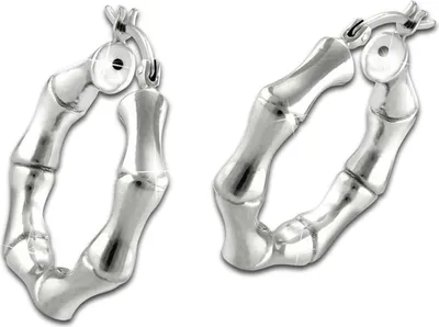 Produktbild von SilberDream Ohrringe Bamboo Damen 925 Silber Creolen ECHT-Schmuck SDO67252