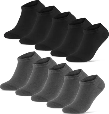 Produktbild von 10 Paar Sneakersocken Damen & Herren Basicline 70202T - Schwarz/Anthrazit ( 35-38 )