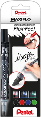 Produktbild von Pentel Whiteboardmarker Maxiflo Flex-Feel 4er Set