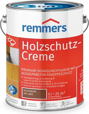 Produktbild von Remmers Holzschutz-Creme 3in1 nussbaum (RC-660) 5 l, Holzlasur aussen
