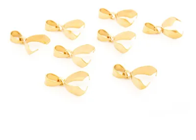 Produktbild von Vintageparts Collierschlaufen aus 304 Edelstahl goldfarben vakuumbeschichtet 18 mm, 8 Stück