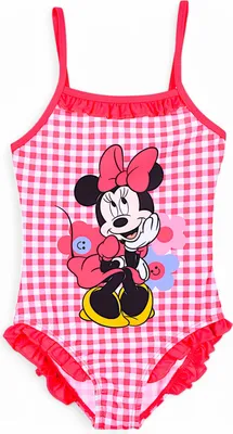 Produktbild von Badeanzug Minnie Mouse kariert Rot 116 cm