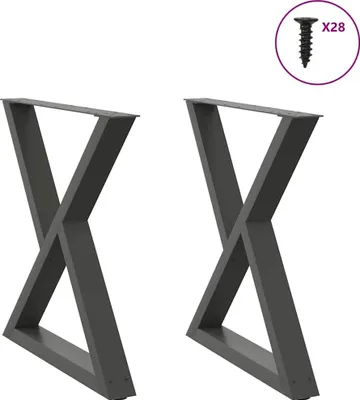 Produktbild von Esstisch Beine 2 Stück Anthrazit 70x(72-73,3) cm Stahl