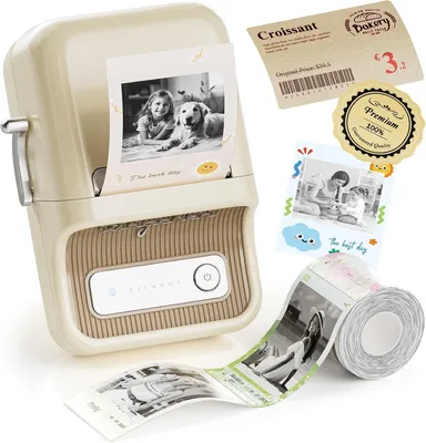 Produktbild von Etikettendrucker 300dpi Selbstklebendes Etikettiergerät Beschriftungsgerät Label PrinterFotodrucker für Lernen,Studiennotizen,Bilderdruck,Scrapbooking