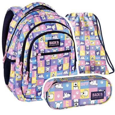 Produktbild von SCHULRUCKSACK ab der 5. Klasse mit reflektoren ergonomisch leicht für Teenager RUCKSACK Mädchen & Jungen HOHE QUALITÄT BACKUP Schulset 26L