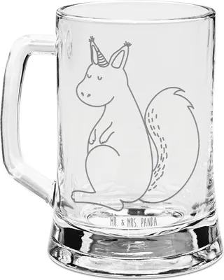 Produktbild von Mr. & Mrs. Panda Krug Einhorn Glauben - Transparent - Geschenk, Einhörnchen, Einhörner, Seidel, Unicorn, Humpen, Eichhorn, Eichhörnchen, Gravur Bierkrug, Mit, Glaskrug