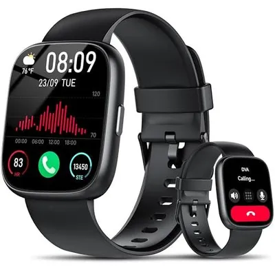 Produktbild von Smartwatch Herren Damen, 1.83"Smart Watch mit Alexa/Bluetooth Anrufen, 120+Sportmodi Fitnessuhr, Fitness Tracker mit Herzfrequenz/Schlafmonitor, IP68 Wasserdicht Sportuhr für Android iOS, Schwarz