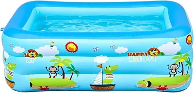Produktbild von Aufblasbarer Pool – tragbar, UV-beständig, groß, faltbar, quadratischer Pool für Erwachsene, warmes Wetter, für Innen- und Außenbereich, Hinterhof, Terrasse, Garten