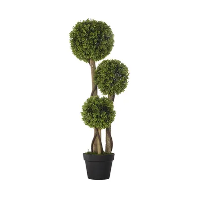 Produktbild von Kunstpflanze Buchsbaum mit UV-Schutz Zimmerpflanze Künstlicher Dekopflanze Büropflanze für Wohnzimmer 90cm Hellgrün