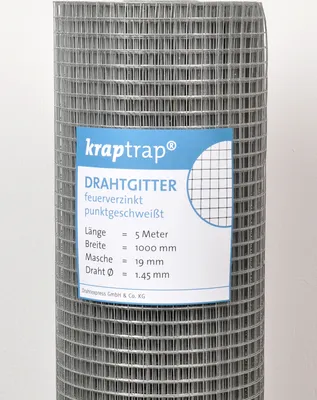 Produktbild von KrapTrap® Volierendraht Drahtgitter I Käfigdraht Schweißgitter I 19x19mm 1 x 5m I 1,45mm stark Drahtzaun mardersicher