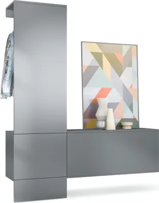 Produktbild von Vladon Garderobe Carlton Set 4, Germany, Wandgarderobe aus Deko-Paneel & Hängeschrank für Schuhe, Anthrazit matt/Graphit seidenmatt (156,5 x 193 x 35 cm)