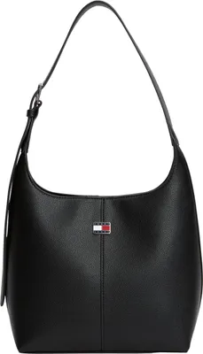 Obrázok produktu pre Tommy Jeans dámska kabelka cez rameno City Bucket s kovovým logom, čierna (Black), E