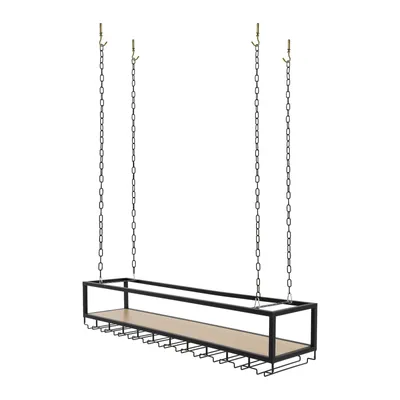 Produktbild von Weinglasregal Weinregale Weinflaschenhalter  Glashalter Gläserhalter Schwarz  110cm