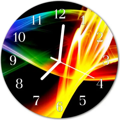 Produktbild von Glasuhr Wanduhr Küchenuhr Echt-Glas 30fi cm Abstrakt schwarz