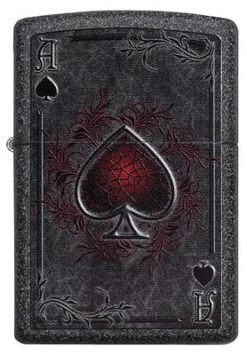 Produktbild von Zippo Sturmfeuerzeug - Modell ACE of Spades - Iron Stone Finish mit Color Image