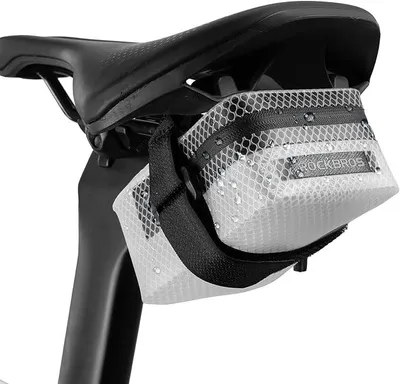 Produktbild von ROCKBROS Fahrrad Satteltasche Mini fahrradtasche wasserdichte und Leichte Sattelstützentasche für Rennräder Kompakt und Tragbar Fahrradzubehör, Weiß