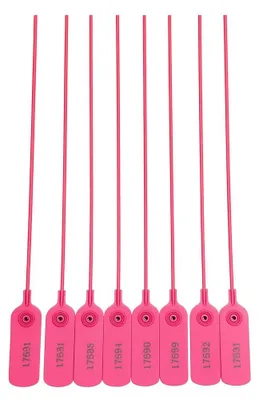 Kunststoff-Sicherheitsplombe, 50 cm, rundes Band, 100 Stück, rot
