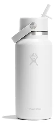 Productafbeelding van Hydro Flask - Thermosfles met brede opening en flexibele rietjes, 32 oz, kleur: wit