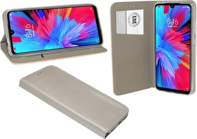 Obrázek produktu pro cofi1453® Book case "Smart" kompatibilní s XIAOMI REDMI NOTE 7 kryt mobilního telefonu peněženkové pouzdro ochranný kryt s funkcí stojánku, slot na karty zlatý