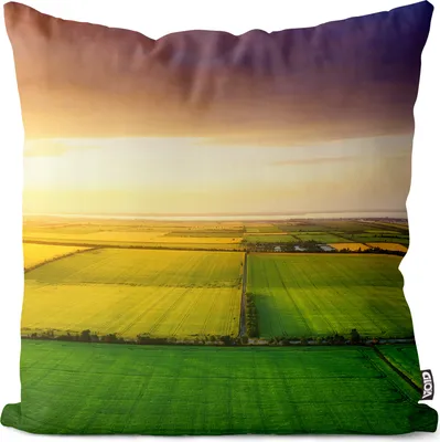 Produktbild von VOID Felder Äcker Bauern Landschaft Kissenbezug Kissenhülle Polyester wasserfest Outdoor Indoor