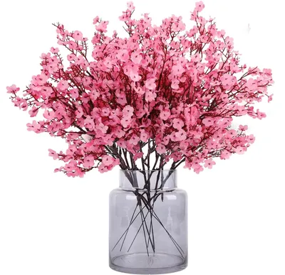 Produktbild von Künstliches Schleierkraut - 12 Stück Gypsophila Blumen für Blumenarrangements und Dekoration - Rosa