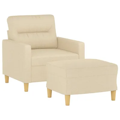 Produktbild von Sessel mit Hocker Creme 60 cm Stoff