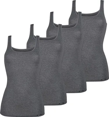Produktbild von Skiny Damen Tanktop Baumwolle Advantage 4-Pack anthramelange - Größe 42