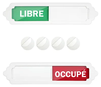 Immagine prodotto di 2 segnaletica magnetica e adesiva per porte - 17,8 x 3,8 cm, "Occupato/Libero"