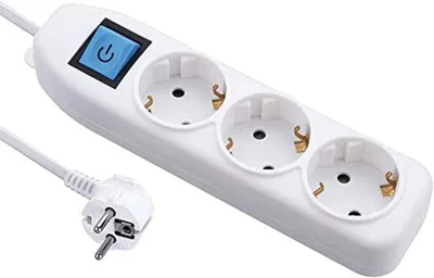 Productafbeelding van Electraline 62010 - 3-voudige stekkerdoos - Kabel 1,5 m - Multistekkerdoos - Tafelstekkerdoos - Wit