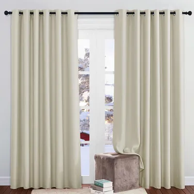 Immagine prodotto di Tende oscuranti termiche, colore beige chiaro, confezione da 2, dimensioni 210 x 200 cm