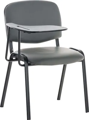 Produktbild von CLP Stuhl Ken mit Klapptisch Kunstleder mit gepolsterter Sitzfläche grau