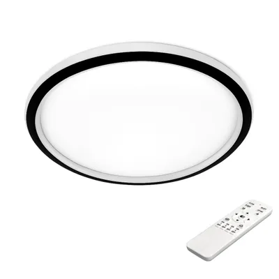 Obrázok produktu pre Stropné svietidlo MasterLED LED - Ø40 cm - inteligentné okrúhle svietidlo do obývačky čierne - 3 farby svetla stmievateľné - s diaľkovým ovládaním - Galaxis Apollo