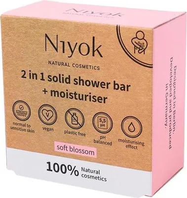 Immagine prodotto di Detergente e trattamento 2 in 1 per il corpo - Profumo: Soft Blossom, 80g | NIYOK