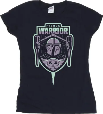 Produktbild von Star Wars - "The Mandalorian Fierce Warrior" T-Shirt für Damen BI43424 (M) (Marineblau)
