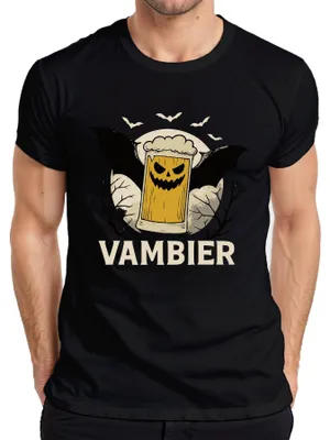 Obrázek produktu pro VAMBIER Halloween Beer Vampire Party Retro Creepy pánské tričko, černá, S