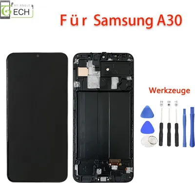 Produktbild von Für Samsung Galaxy A30 A305 LCD Display (OLED) Rahmen Touchscreen Bildschirm