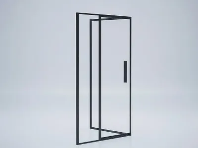 Produktbild von Duschtrennwand Seitenwand Schwingtür - Schwarz matt - Industrial Style - 120 x 80 x 195 cm - TORONI