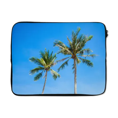 Produktbild von MuchoWow® Laptop Hülle 17 Zoll Laptoptasche Palme - Sommer - Tropisch - Zipper - Schutzabdeckung