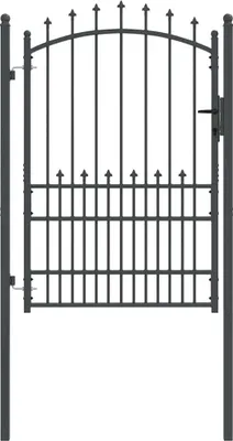 Immagine prodotto di vidaXL Cancello di recinzione con punte Grigio 170 x 100 cm Acciaio verniciato a polvere