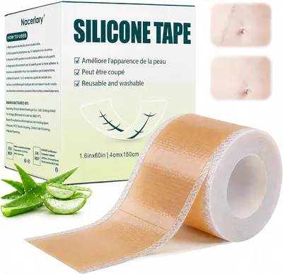 Zdjęcie produktu dla Silikonowe plastry na blizny, wielokrotnego użytku, 4 x 150 cm, wodoodporne, przeznaczone do wszystkich rodzajów skóry